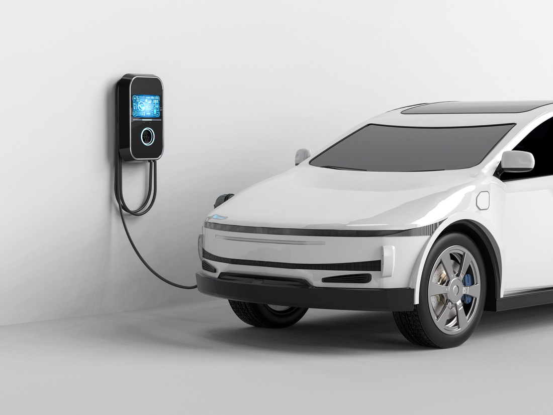 Ev car or electric vehicle with recharging station